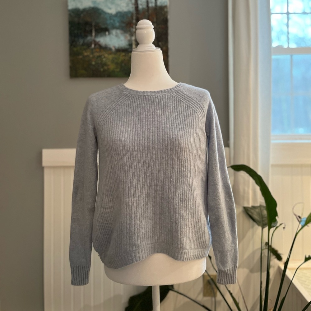 J Crew wool sweater with leather patches